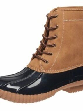 C&C California Women's "Duckie" Lace-up Boots in Cognac Size 6